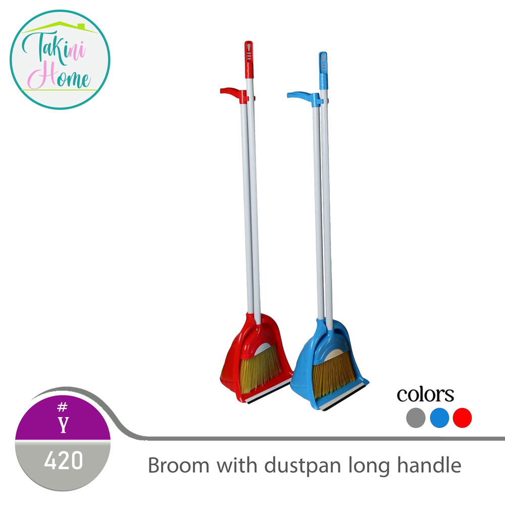 broom with dust pan long handle