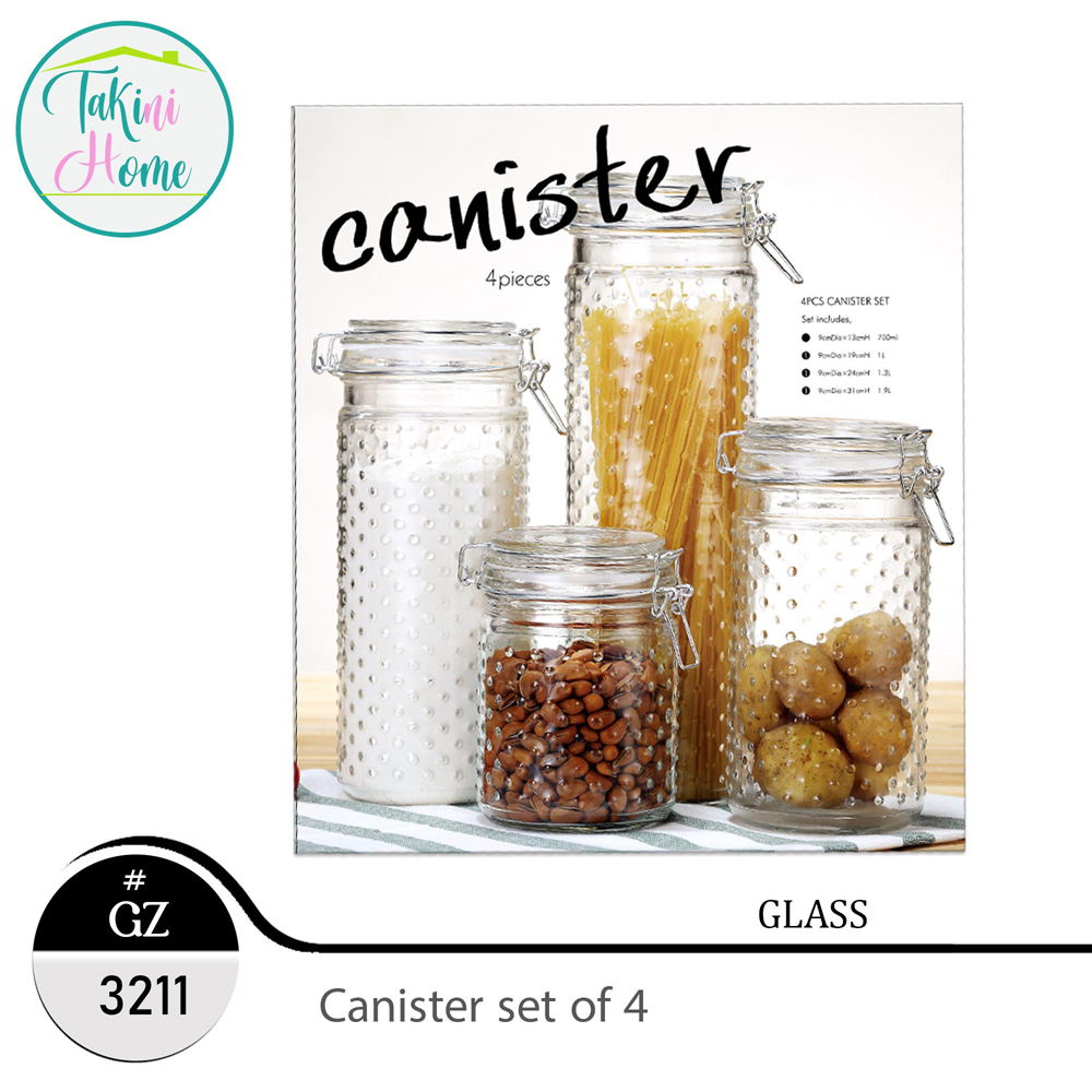4 glass canister set