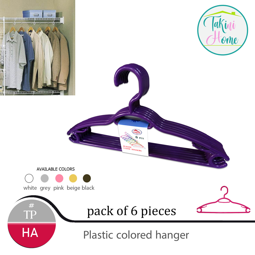 plastic cloth hanger set of 6