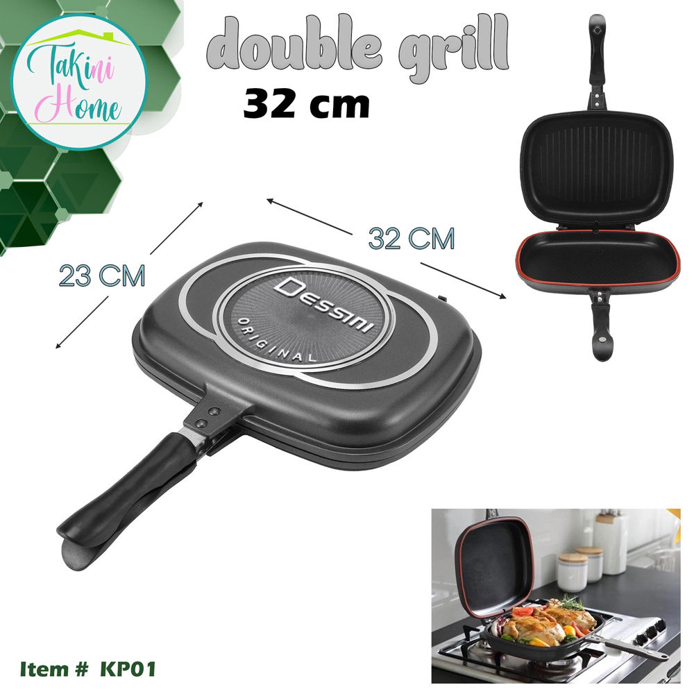 double grill pan 32 cm