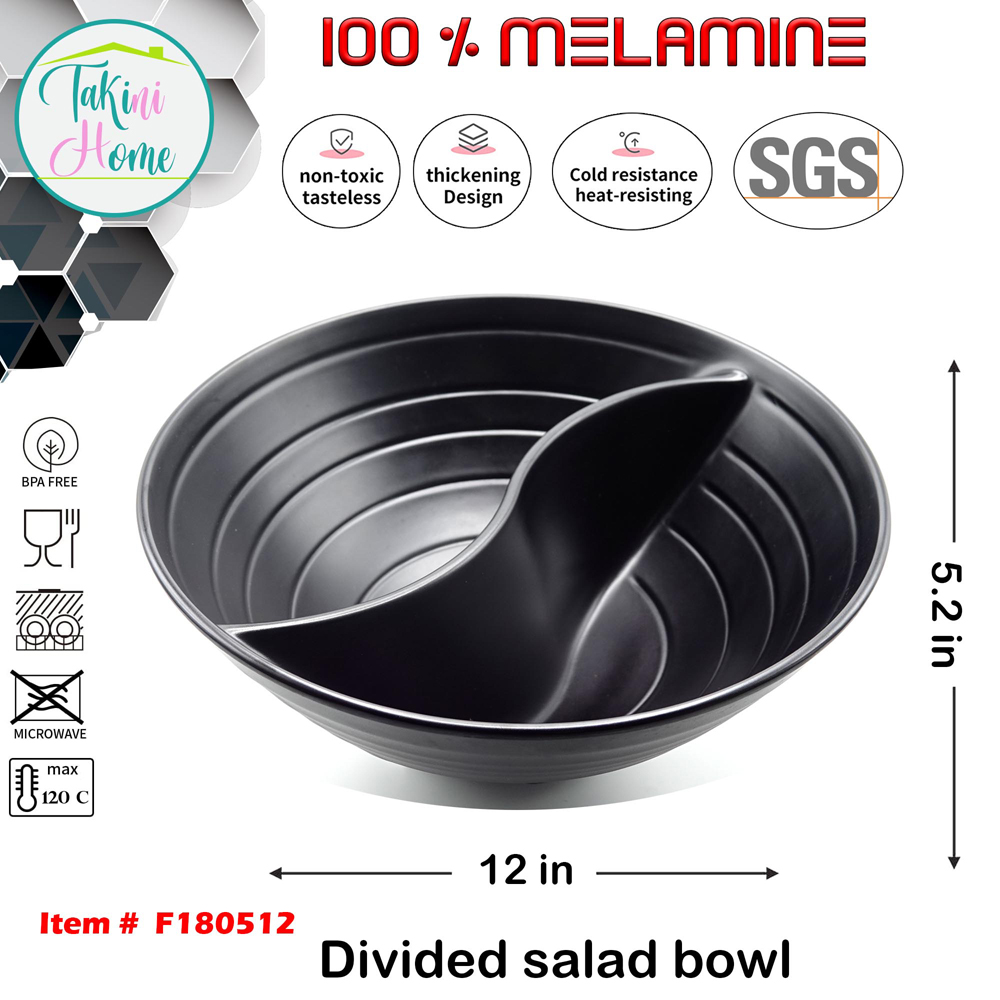 12 inch divided salad bowl