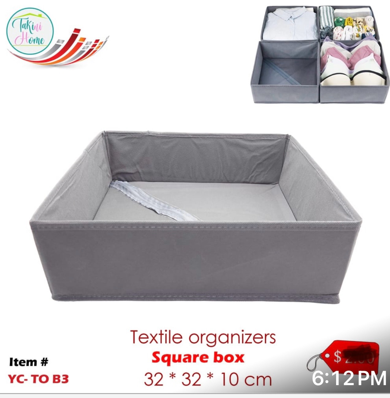 textile organizer 32x32x10